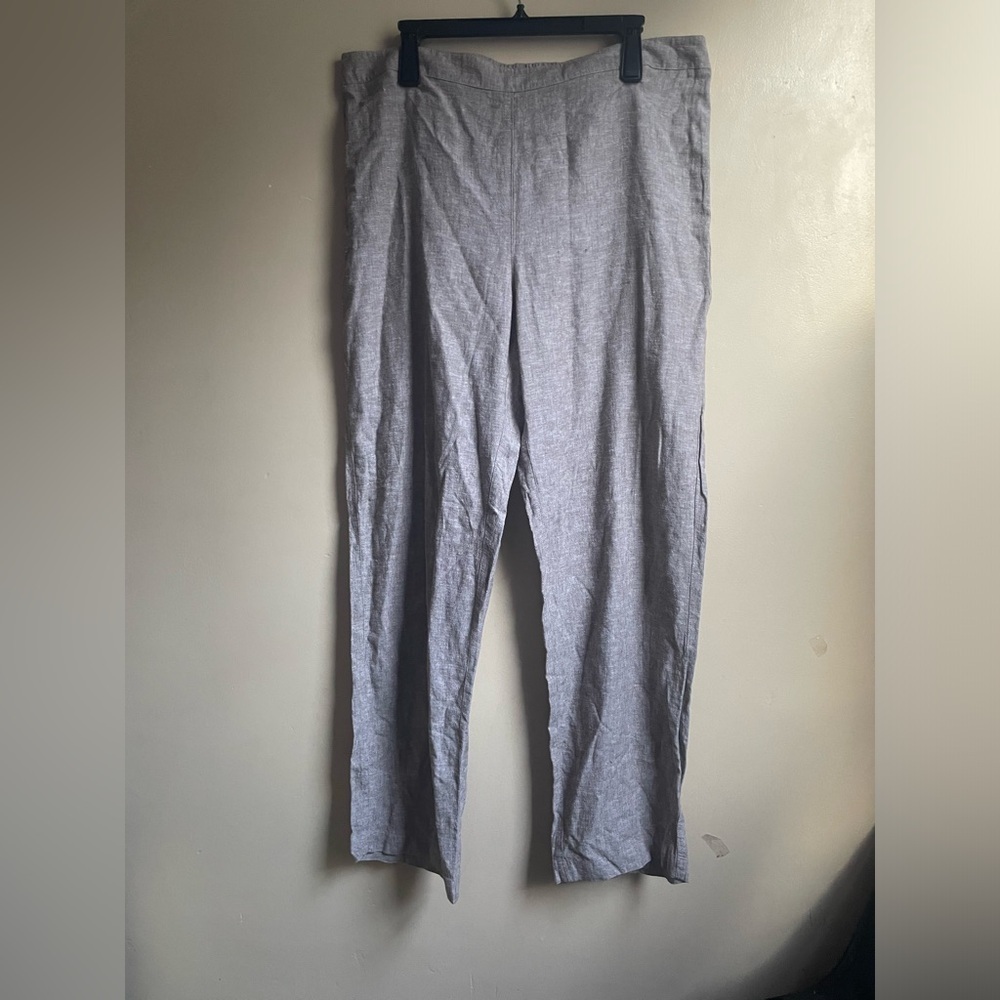 Chicos Women’s Linen Blend pull on Pants size L career